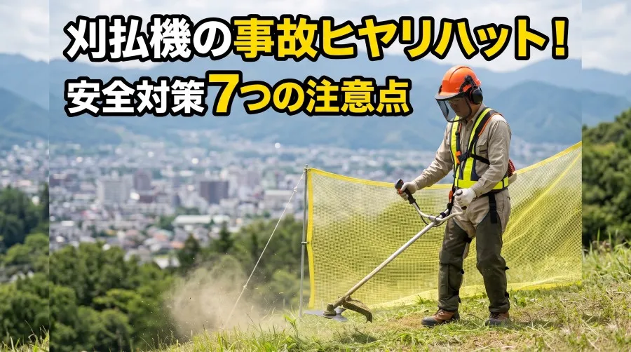 刈払機のヒヤリハット対策・飛び石・キックバックを防ぐ7つの注意点まとめ